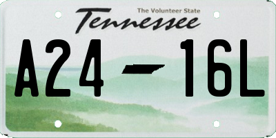TN license plate A2416L