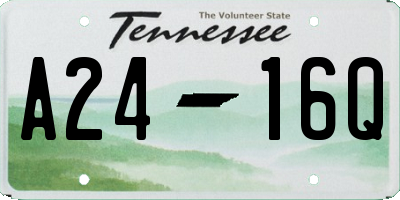 TN license plate A2416Q