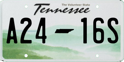 TN license plate A2416S