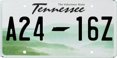 TN license plate A2416Z