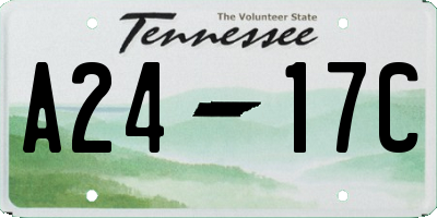TN license plate A2417C