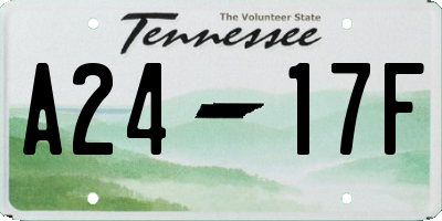 TN license plate A2417F