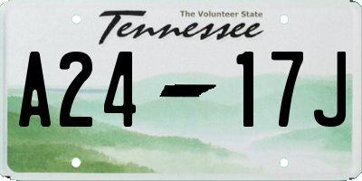 TN license plate A2417J