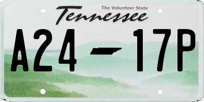 TN license plate A2417P