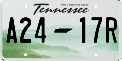 TN license plate A2417R