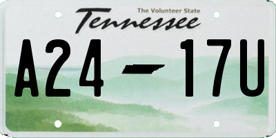 TN license plate A2417U