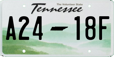 TN license plate A2418F