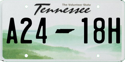 TN license plate A2418H