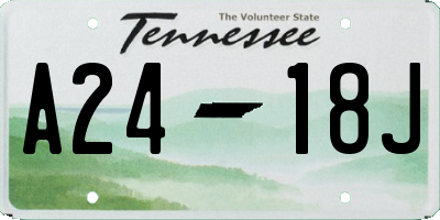 TN license plate A2418J