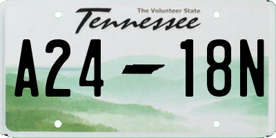 TN license plate A2418N