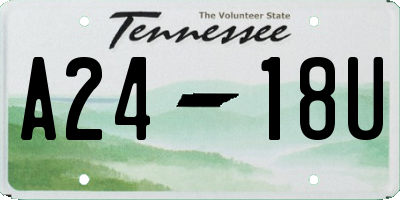 TN license plate A2418U