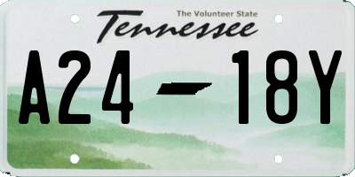 TN license plate A2418Y