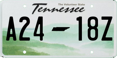 TN license plate A2418Z