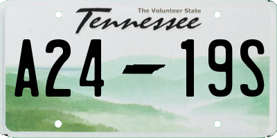 TN license plate A2419S