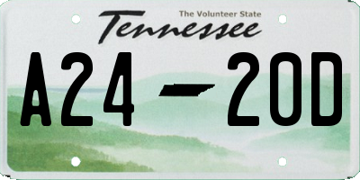 TN license plate A2420D