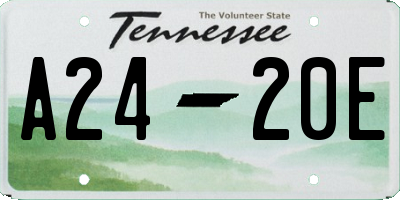 TN license plate A2420E