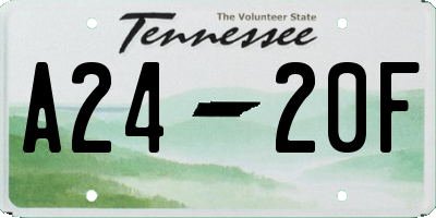TN license plate A2420F