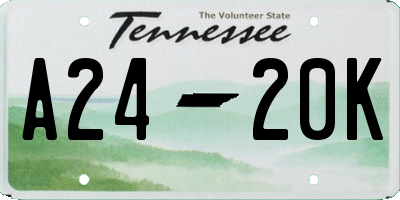 TN license plate A2420K
