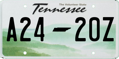 TN license plate A2420Z