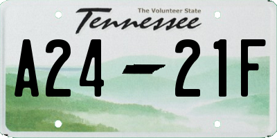 TN license plate A2421F