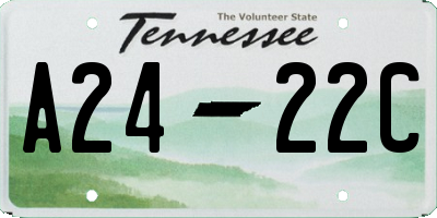 TN license plate A2422C