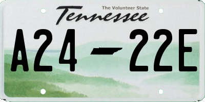 TN license plate A2422E