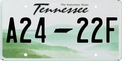TN license plate A2422F