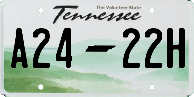 TN license plate A2422H