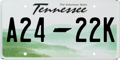TN license plate A2422K