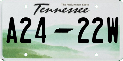 TN license plate A2422W