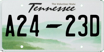 TN license plate A2423D