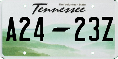 TN license plate A2423Z