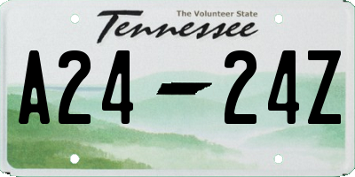 TN license plate A2424Z