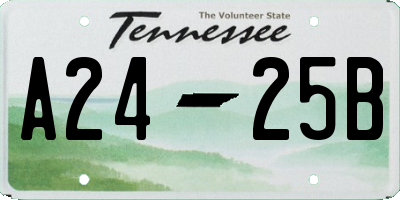 TN license plate A2425B