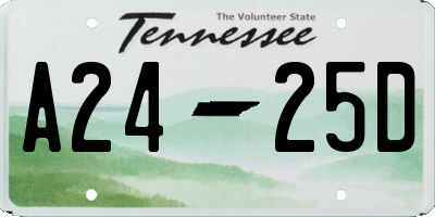 TN license plate A2425D