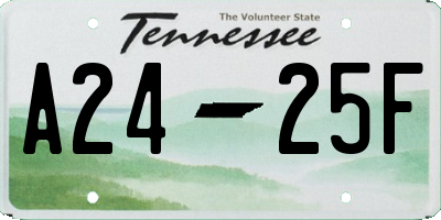 TN license plate A2425F
