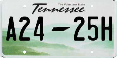 TN license plate A2425H