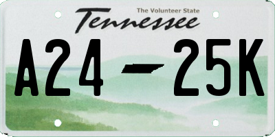 TN license plate A2425K