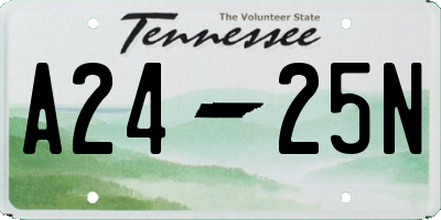TN license plate A2425N