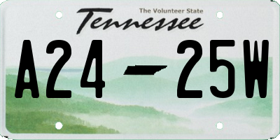 TN license plate A2425W