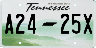 TN license plate A2425X
