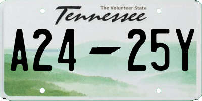 TN license plate A2425Y