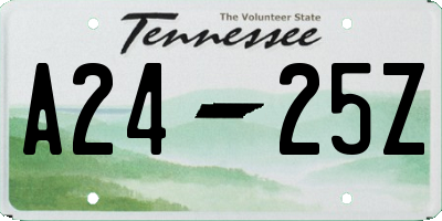 TN license plate A2425Z