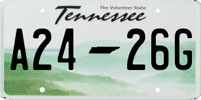 TN license plate A2426G