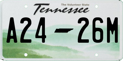 TN license plate A2426M