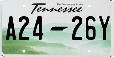 TN license plate A2426Y