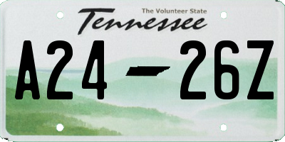TN license plate A2426Z
