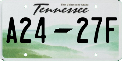 TN license plate A2427F