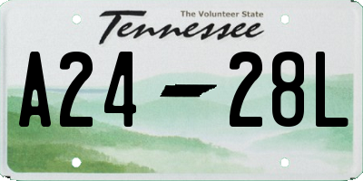 TN license plate A2428L