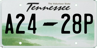 TN license plate A2428P